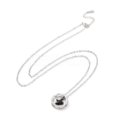 Cubic Zirconia Star Pendant Necklace NJEW-G073-01B-B-1