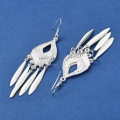 Silver Alloy Chandelier Earrings EJEW-D092-02B-S-1