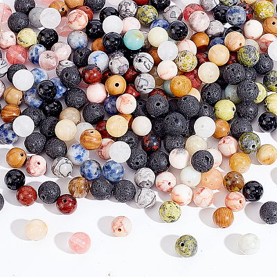 13 Styles Natural & Synthetic Mixed Gemstone Beads G-AR0004-89-1