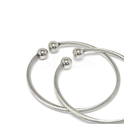 Tarnish Resistant 304 Stainless Steel Torque Cuff Bangles BJEW-G584-51P-1