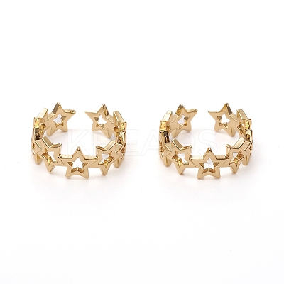 Adjustable Brass Cuff Rings X-RJEW-G105-03G-1