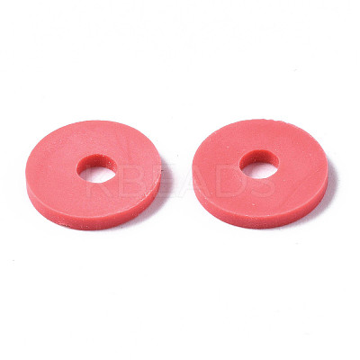 Flat Round Handmade Polymer Clay Beads CLAY-R067-10mm-14-1