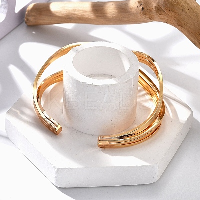 Brass Cuff Bangles for Women BJEW-F482-09G-1