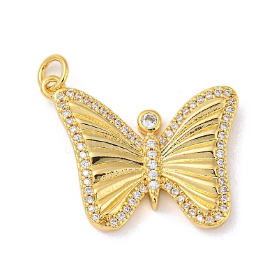 Rack Plating Brass Micro Pave Cubic Zirconia Pendants KK-A200-20G-1