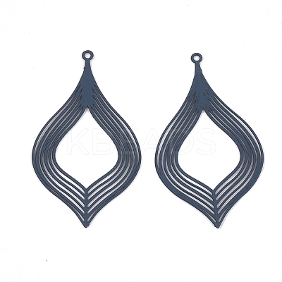430 Stainless Steel Filigree Pendants STAS-S108-09B-1