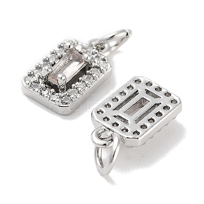 Brass Micro Pave Cubic Zirconia Charms KK-C051-11P-03-1