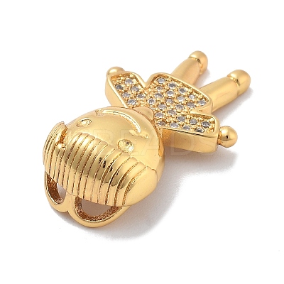 Brass Micro Pave Cubic Zirconia Pendants KK-M305-22G-1