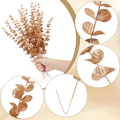 20Pcs Plastic Artificial Eucalyptus Leaves DJEW-GF0001-88A-1
