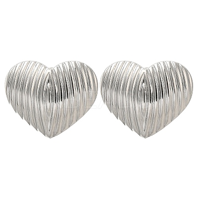 304 Stainless Steel Heart Stud Earrings EJEW-I316-07P-1