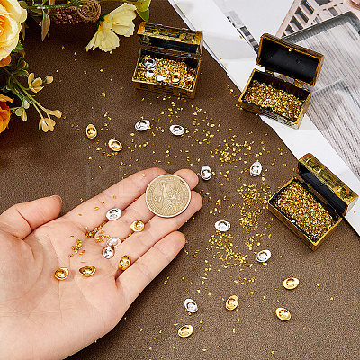 Alloy Pirate Treasure Prop with Ingots Miniature Model DJEW-WH0028-034B-G-1