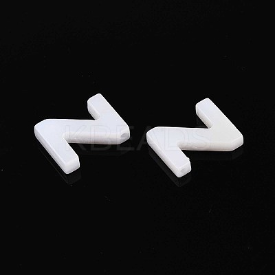 Natural Freshwater Shell Letter Charms BSHE-ZX007-02Z-1