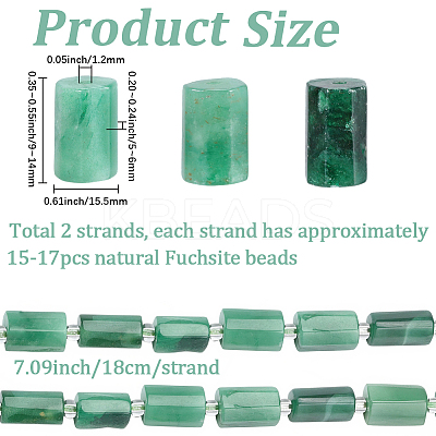 2 Strands Natural Fuchsite Beads Strands G-SC0003-85-1