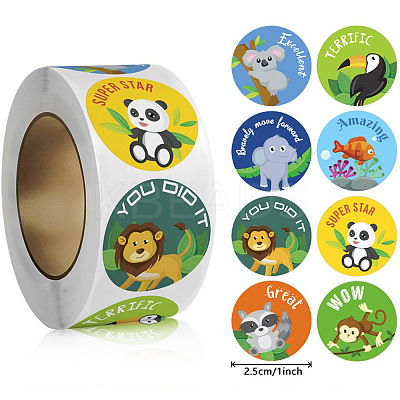 500 Paste Paper Self-Adhesive Stickers AJEW-S085-01E-1