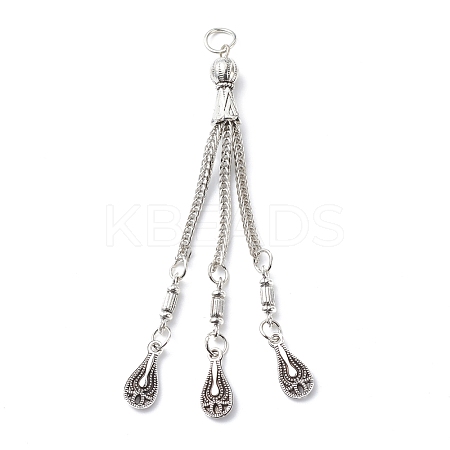 Tibetan Style Alloy Curb Chain Tassel Big Pendants FIND-I025-01E-1
