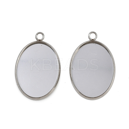 Tarnish Resistant 304 Stainless Steel Pendant Cabochon Settings STAS-G075-21P-01-1