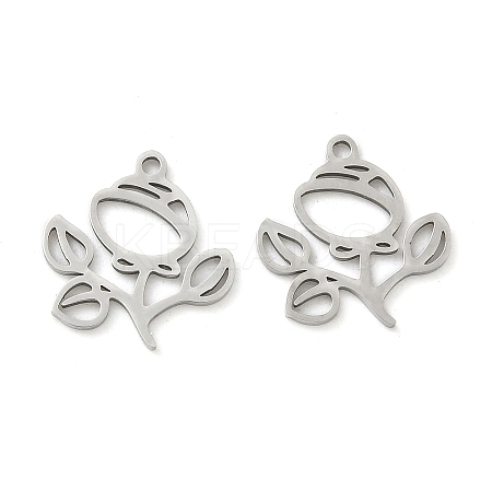 Hollow 201 Stainless Steel Pendants STAS-F337-10F-P-1