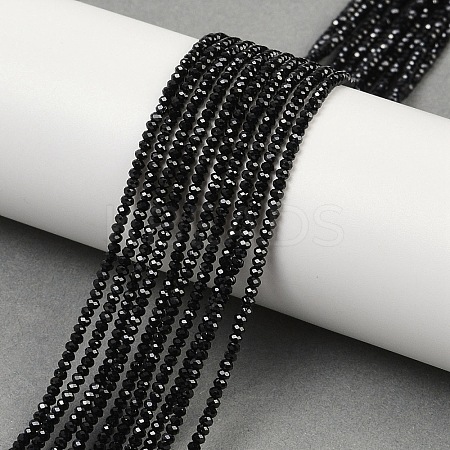 Natural Black Spinel Beads Strands G-P553-F08-01-1