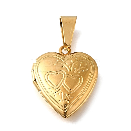 316 Stainless Steel Locket Pendants STAS-C123-02B-G-1