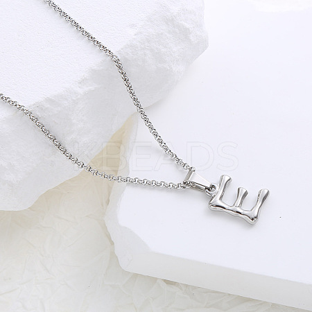 Stainless Steel Alphabet Pendant Necklaces for Women VK4233-5-1