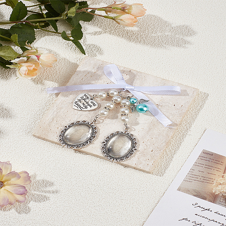 Wedding Bouquet Alloy & Glass Photo Charms DIY-LP0003-49-1