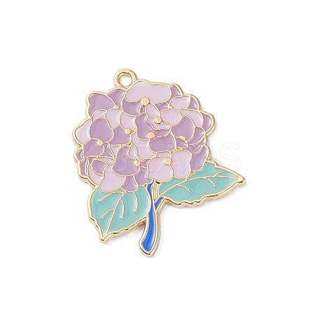 Light Gold Plated Alloy Enamel Pendants ENAM-D065-01KCG-02-1