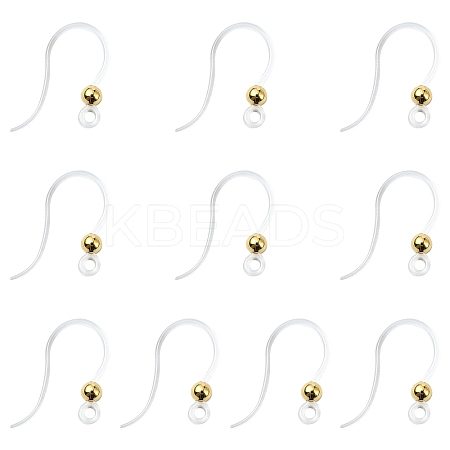 10Pcs Transparent Resin Earring Hooks FIND-YW0006-98G-1