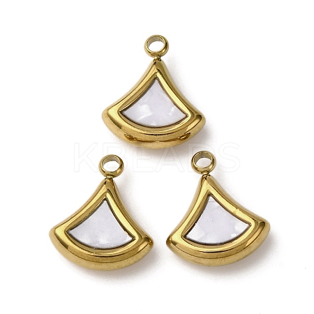 304 Stainless Steel Resin Pendants STAS-P406-15D-G-1