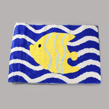 Flocking Fibre Tropical Fish Bath Mat AJEW-FZC0003-05B-1