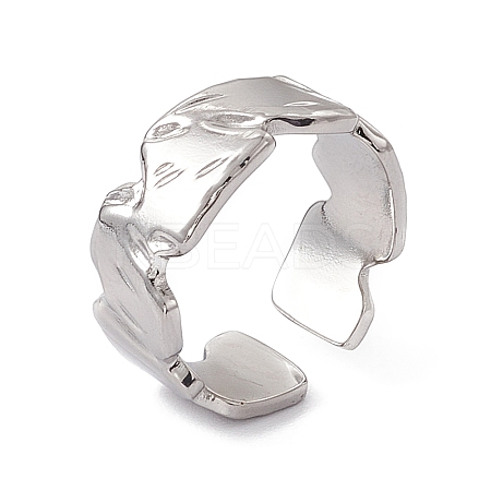 Ion Plating(IP) 304 Stainless Steel Cuff Ring for Women RJEW-C060-12P-1