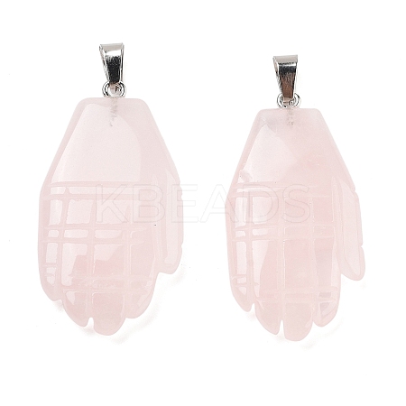 Natural Rose Quartz Carved Pendants G-K369-01P-05-1
