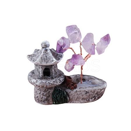 Natural Amethyst Pedestal Display Decorations G-PW0004-27-1