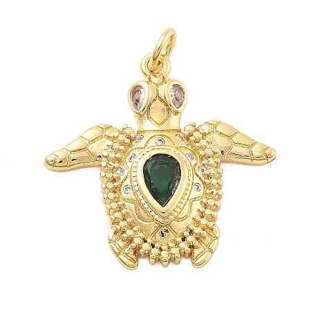 Brass Micro Pave Cubic Zirconia Pendants KK-L209-094G-1