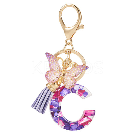 Resin Butterfly Pendant Keychains KEYC-TAC0034-03C-1