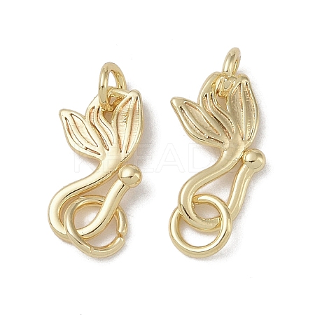 Brass Hook and S-Hook Clasps KK-G497-25G-1