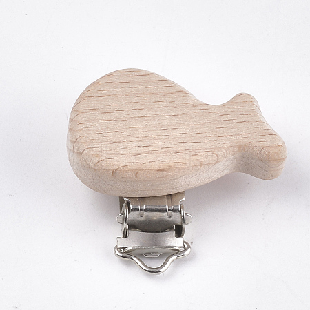 Beech Wood Baby Pacifier Holder Clips WOOD-T015-07-1
