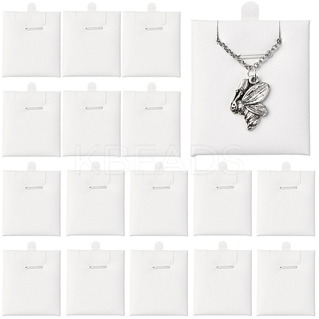 24Pcs PU Leather & Sponge Jewelry Pendant Nceklace Display Cards NDIS-SP0001-03B-02-1