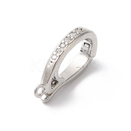Brass Micro Pave Clear Cubic Zirconia Enhancer Shortener Pendant Bails KK-H483-03P-1