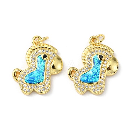 Brass Micro Pave Cubic Zirconia Pendants KK-A197-17G-1