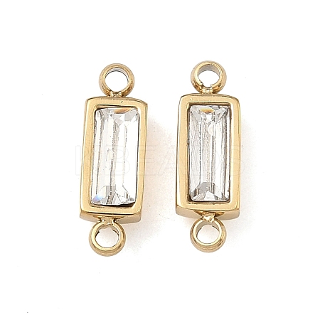 Birthstone 304 Stainless Steel Rhinestone Connector Charms STAS-L022-576G-02-1