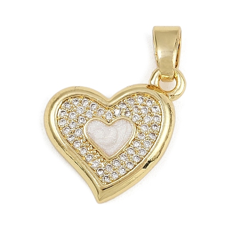 Brass Micro Pave Cubic Zirconia Enamel Pendants KK-Z123-19G-01-1