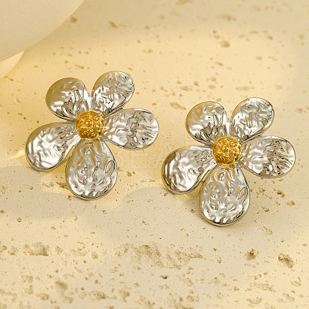 304 Stainless Steel Stud Earrings EJEW-K315-01G-1