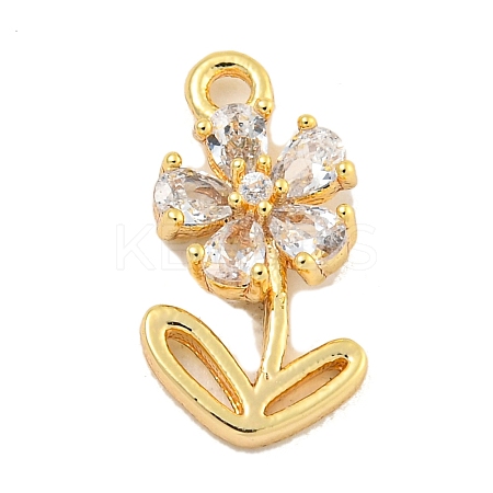 Brass Micro Pave Clear Cubic Zirconia Pendants LS-KK-U015-09G-1