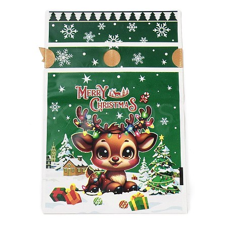 Christmas Theme Plastic Packing Pouches Drawstring Bags ABAG-Q053-03C-1