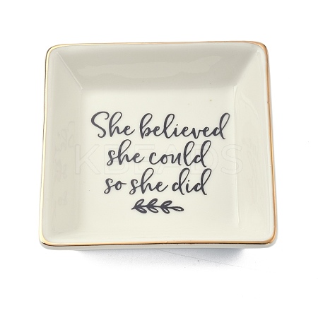 Porcelain Jewelry Holder Tray AJEW-G032-01E-1