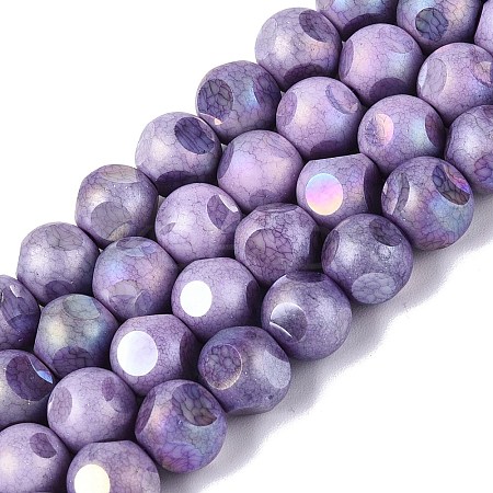 Ombre Effect Dyed Electroplate Opaque Glass Beads Strands EGLA-Q130-01A-12-1
