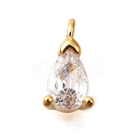 Brass Micro Pave Cubic Zirconia Pendants KK-D356-08D-G-1
