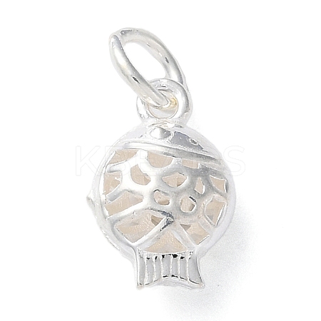 925 Sterling Silver Hollow Fish Charms with Jump Rings LS-STER-E071-01S-03-1