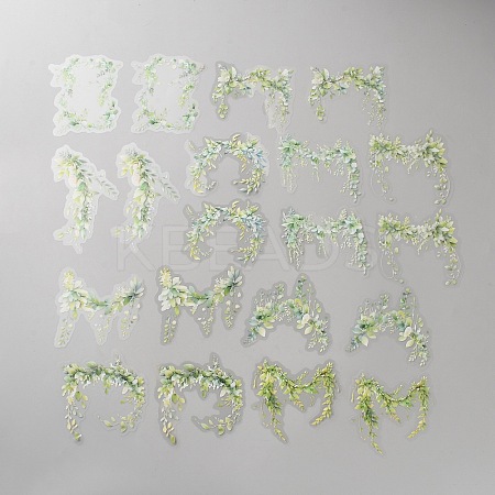 20Pcs Flower PET Decorative Stickers DIY-WH20055-078E-1