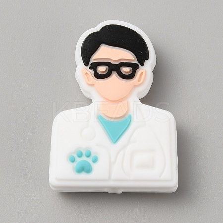 Food Grade Eco-Friendly Silicone Focal Beads SIL-WH0018-13N-1