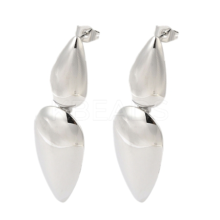 Non-Tarnish 304 Stainless Steel Dangle Stud Earrings for Women EJEW-Z303-09P-1